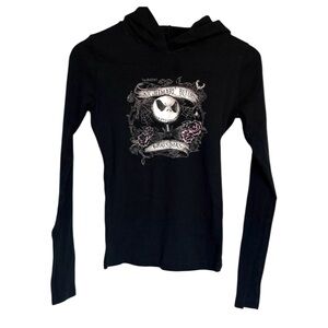 Disney Black Nightmare Before Christmas Long Sleeve Tee w hoodie